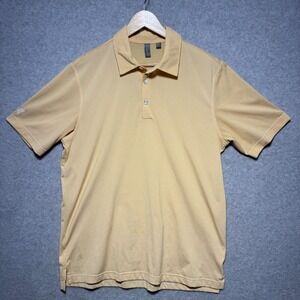 Ashworth Mens Yellow Striped Golf Polo Shirt Short Sleeve X57280 Size L
